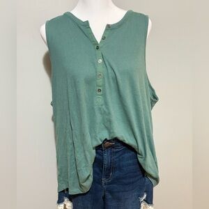 Maurices Green Tank Top with Soft Fabric and Relaxed Fit